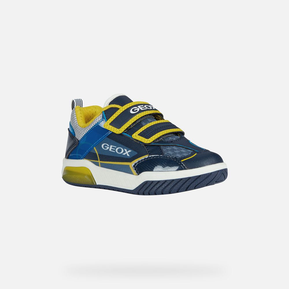 Basket Geox Inek - Bleu Marine/Jaune - Garcon 268034-IOJ